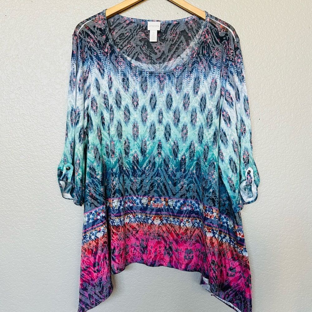 Chico’s Lightweight Print Blouse Top 2